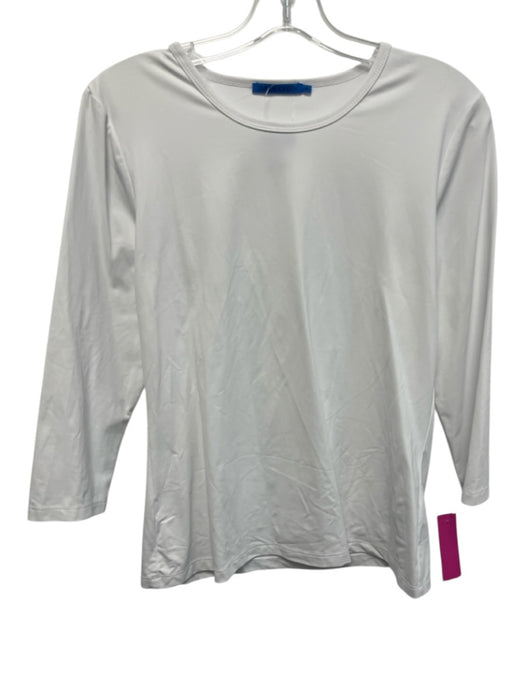 J. McLaughlin Size S White Nylon & Spandex Long Sleeve Crew Neck T Shirt Top White / S