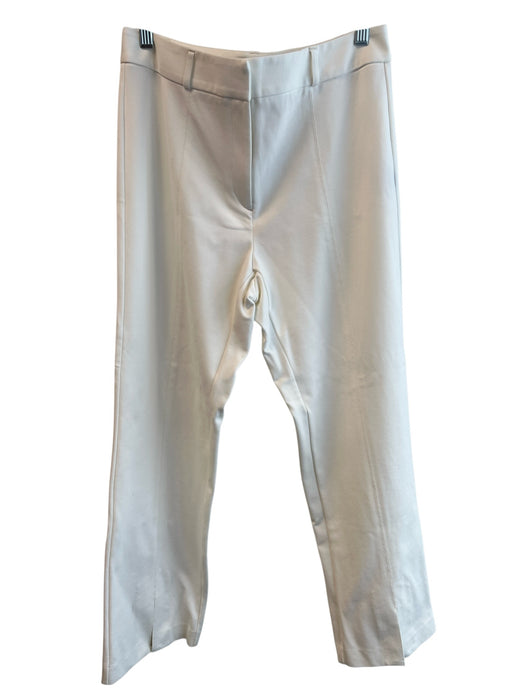 J. McLaughlin Size 10 White No Fabric Tag Front Zip Flat Front Belt loops Pants White / 10