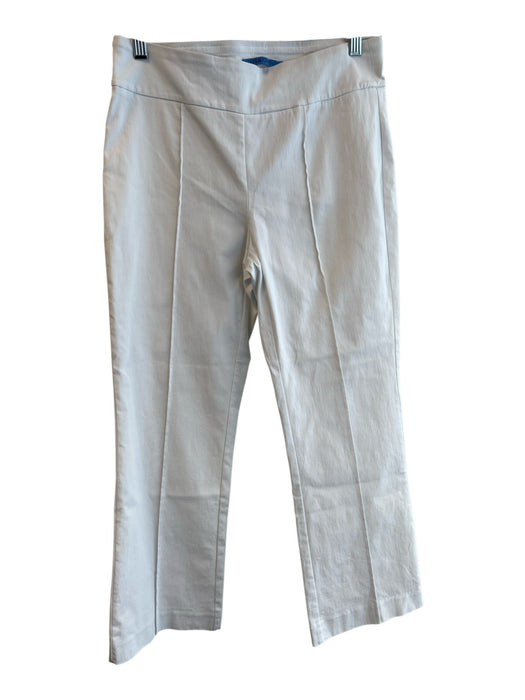 J. McLaughlin Size 6 White Rayon Blend Flat Front seam detail Back Pocket Pants White / 6