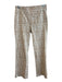 J. McLaughlin Size 6 Tan & White Rayon Blend Flat Front All Over Print Pants Tan & White / 6