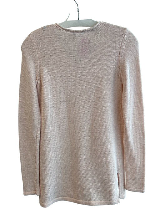 J Mclaughlin Size XS Pale Pink Cotton Long Sleeve V Neck Knit Sweater Top Pale Pink / XS