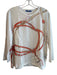 J Mclaughlin Size XL White, Orange & Gold Cotton Long Sleeve Round Neck Top White, Orange & Gold / XL