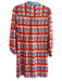 J Mclaughlin Size XS White, Orange & Blue Rayon Blend Geometric Print Dress White, Orange & Blue / XS