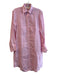 J Mclaughlin Size XS Pink & White Cotton Striped Button Down Collared Dress Pink & White / XS