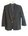 J Crew Size 2P Black Linen Blend 1 Button Faux Pockets Blazer Black / 2P