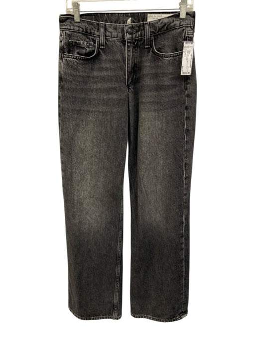 Rag & Bone Size 24 Black Cotton High Rise Acid Wash Relaxed Jeans Black / 24