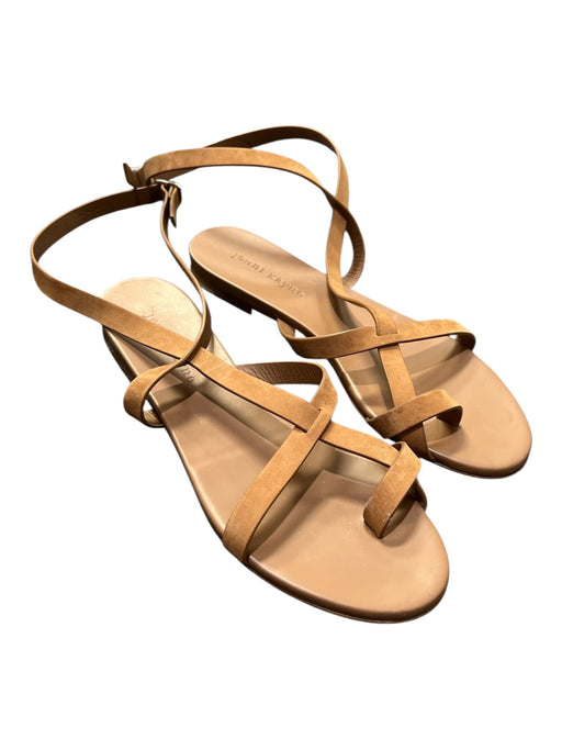 Jenni Kayne Shoe Size 38 Brown Leather Sandal Flat Ankle Strap Shoes Brown / 38