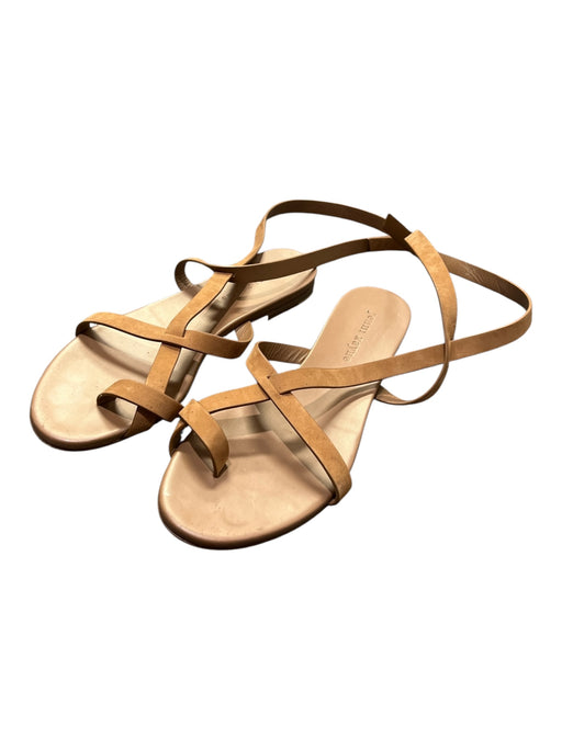 Jenni Kayne Shoe Size 38 Brown Leather Sandal Flat Ankle Strap Shoes Brown / 38