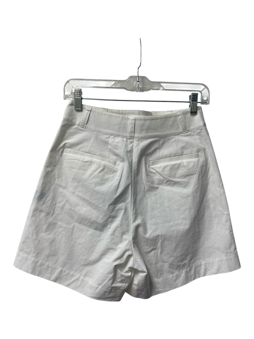 Jenni Kayne Size 0 White Cotton Button & Zip Pleat Detail pocket Shorts White / 0