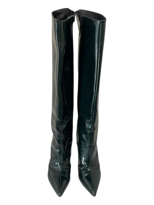 Alexandre Vauthier Shoe Size 37 Dark Green Patent Leather Knee High Boots Dark Green / 37