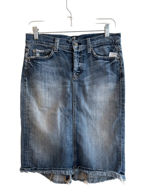 7 For All Mankind Size 28 Med Light Wash Cotton Blend 5 Pocket Pencil Skirt Med Light Wash / 28