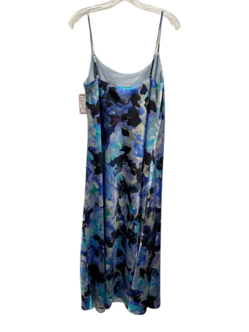 Ann Mashburn Size M Mixed Blues Polyester Brushstroke Print Slip Dress Mixed Blues / M