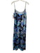 Ann Mashburn Size M Mixed Blues Polyester Brushstroke Print Slip Dress Mixed Blues / M