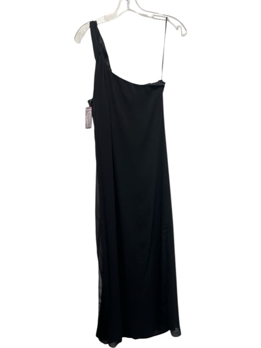 Pomander Place Size XL Black Polyester One Shoulder Side Zip Side Slits Dress Black / XL