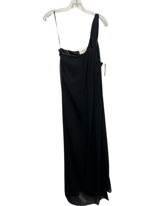Pomander Place Size XL Black Polyester One Shoulder Side Zip Side Slits Dress Black / XL