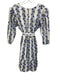 Beyond by Vera Size L White, Blue & Green Cotton Floral Stripe 3/4 Sleeve Dress White, Blue & Green / L