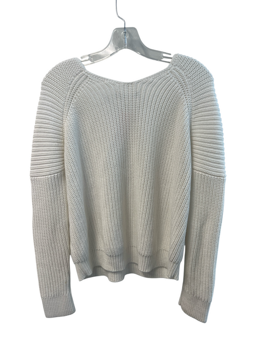 Vince Size XS Cream Cotton V Neck Knit Long Sleeve Sweater Cream / XS