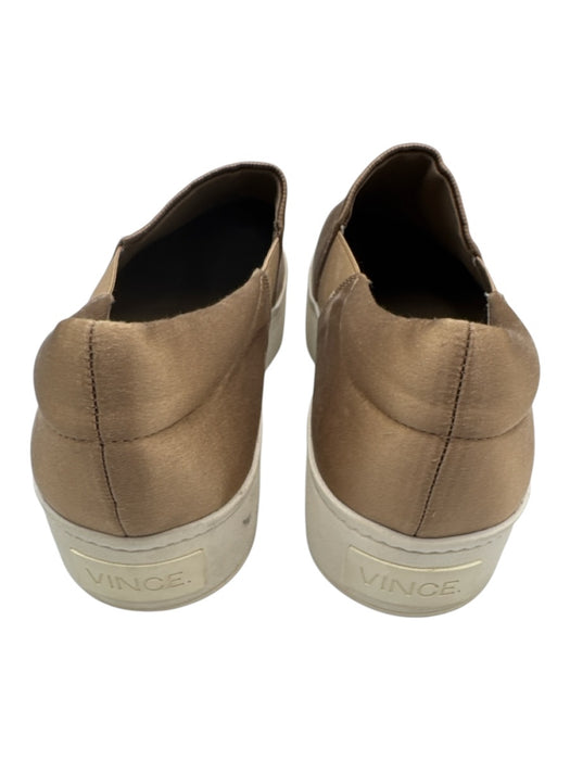 Vince Shoe Size 10 Champagne Beige Satin Slip On Platform Sneakers Champagne Beige / 10