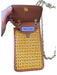 House of Want Brown & Tan Vegan Leather Woven Chain Strap Crossbody Bag Brown & Tan / XS