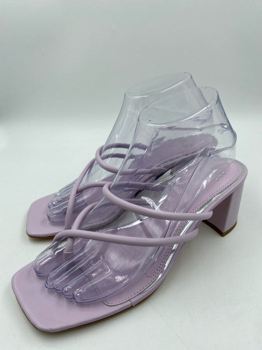 Paige Shoe Size 7 Pale Purple Leather Open Toe & Heel Block Heel Thong Pumps