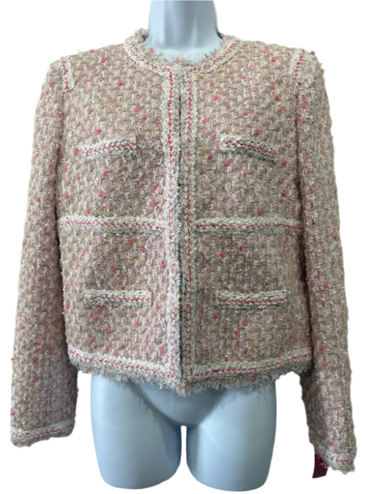 Giambattista Valli Size 44/M Pink, Taupe, White cotton & polyamide Tweed Jacket