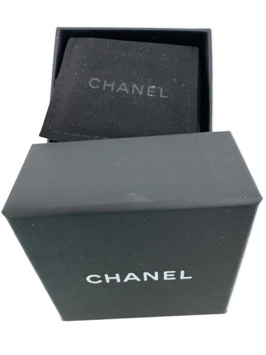 Chanel Black, Pink, Gold Leather & Metal Enamel Interlocking CC Earrings