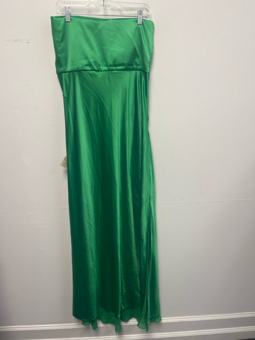 BHLDN Size M Green Polyester Strapless Boning column Gown