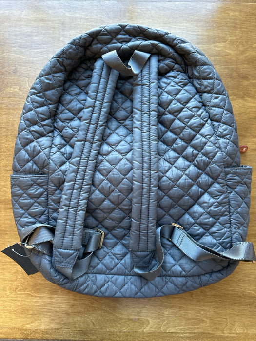 MZ Wallace Gray Nylon Quilted Zip Close Outer Pockets Backpack