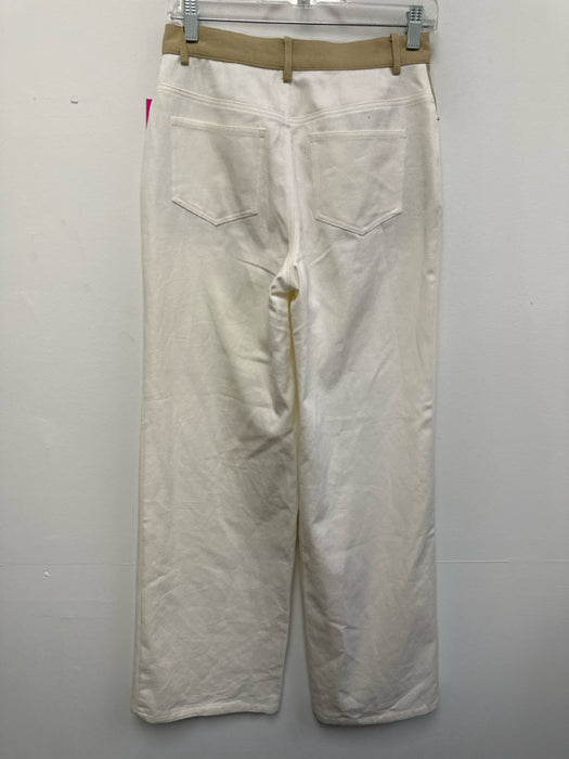 Karina Grimaldi Size M/XS Khaki Beige & White Cotton Denim Sleeveless Pant Set