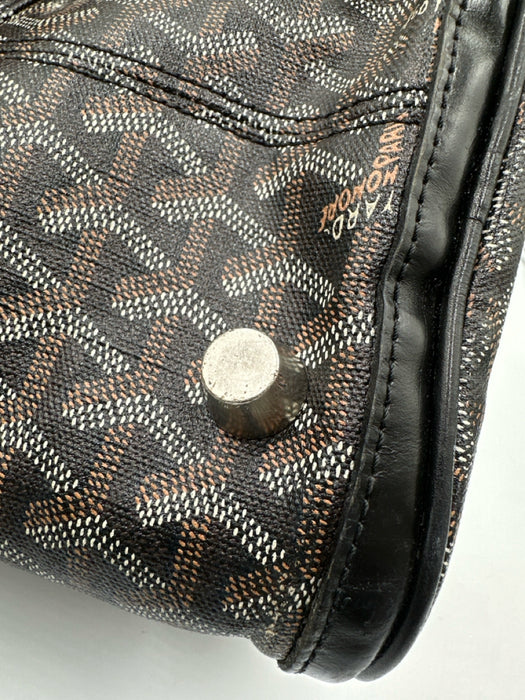 Goyard Black Print Coated Canvas Leather Monogram Top Handle Boston Bag Bag
