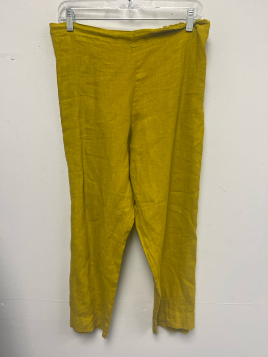 Bryn Walker Size S/M Mustard Yellow Linen Tie Back Half Sleeve Pant Set