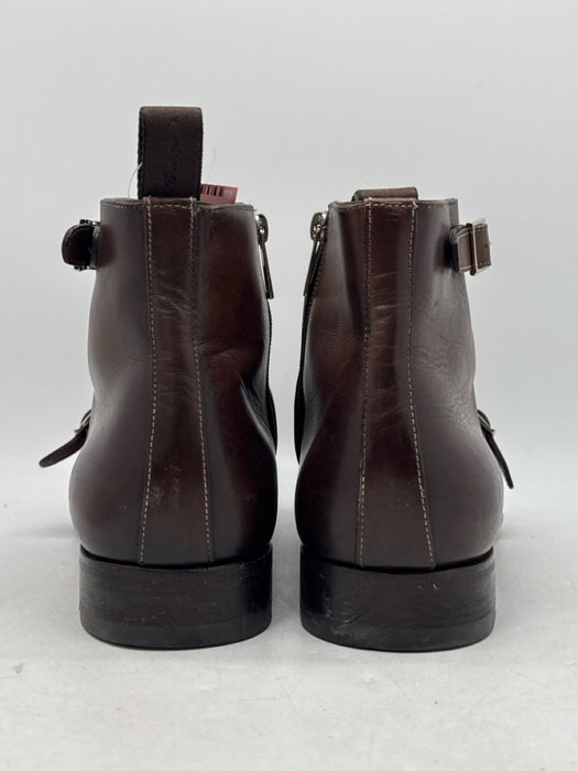 Santoni Shoe Size 11 Brown Leather Buckle Detail Ankle High Men's Shoes