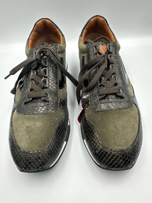 Bally Shoe Size 10 Green & Black Suede Solid Trainer Sneaker Men's Shoes