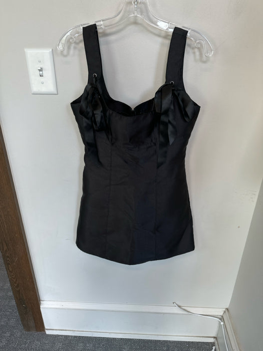 Current Mood Size S Black Polyester Tie Straps Back Zip Dress
