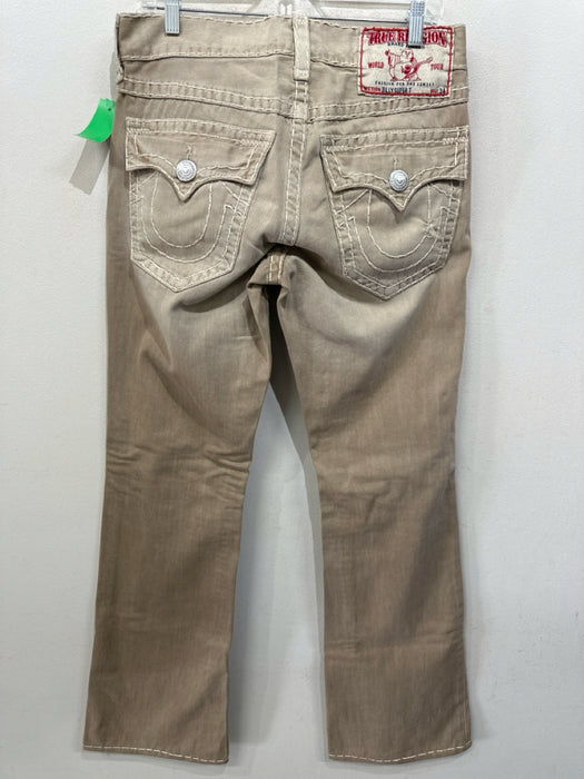 True Religion Size 30 Khaki Cotton Solid Zip Fly Men's Pants