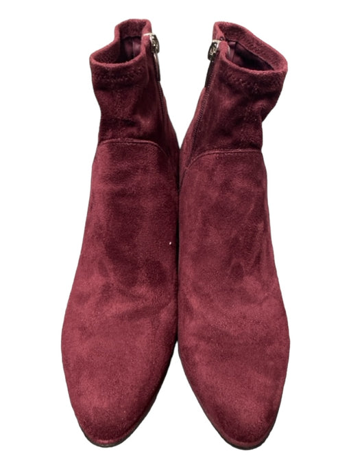 Marc Fisher Shoe Size 8 Cranberry Microsuede Block Heel Pointed Toe Boots Cranberry / 8