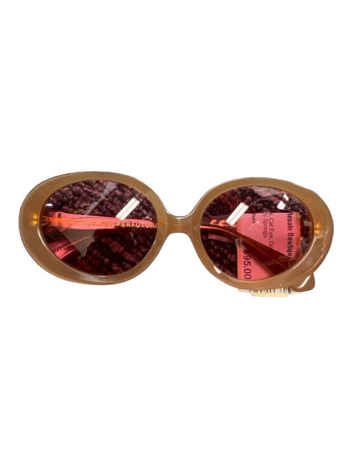 Retro Super Future Blond Light Pink Cat Eye Gold Hardware Sunglasses Blond