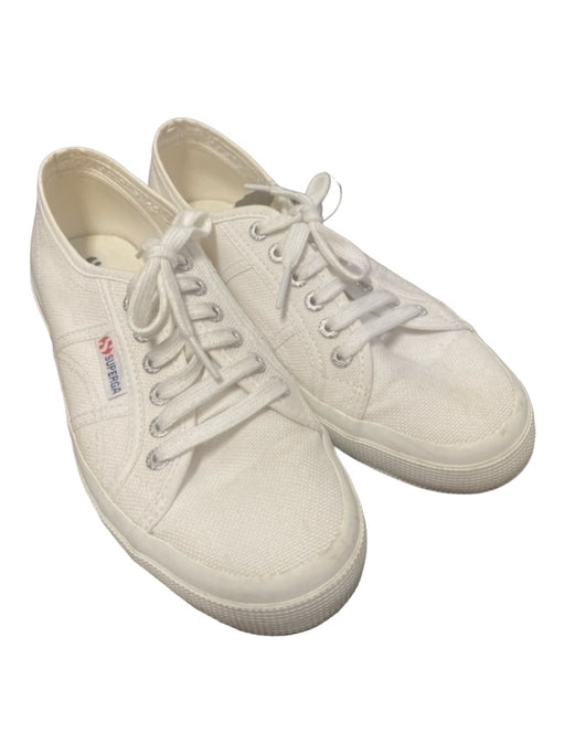 Superga Shoe Size 39.5 White Canvas Almond Toe Low Back Lace Up Sneakers White / 39.5