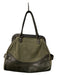 Max Mara Olive Suede Leather trim Top Handle Shoulder Bag Zipper Bag Olive / M/L