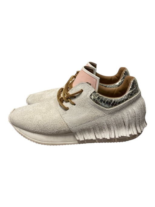 Esse Ut Esse Shoe Size 40 Ivory, Brown & Pink Suede & Leather Low Top Shoes Ivory, Brown & Pink / 40