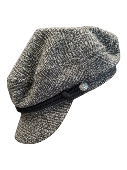 Brixton Gray Polyester Blend Tweed Newsboy Rope Detail Hat Gray / M