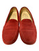 Tod's Shoe Size EST 8 Red Suede Slip On Almond Toe Stitching Detail loafer Shoes Red / EST 8