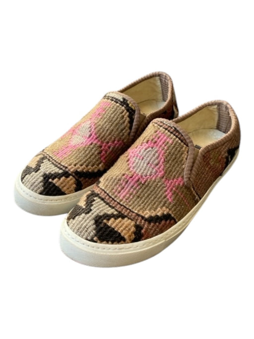 Res Ipsa Shoe Size 39 Brown & Pink Wool Slip On Aztec Print White Sole Shoes Brown & Pink / 39