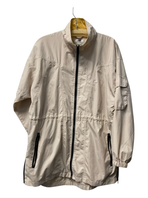 New Balance Size S Cream & Yellow Polyester windbreaker Pockets Zip Front Jacket Cream & Yellow / S