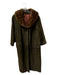 Leathermode Size Est L Chocolate Brown Suede Fur Collar 3/4 Sleeve Long Coat Chocolate Brown / Est L