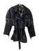 Helen Frushtick Size Est L/XL Black Suede Fringe Long Sleeve Zip front Coat Black / Est L/XL