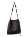 David & Scotti Brown Leather Fringe Crossbody Mirror Attachment Bag Brown / M