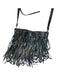 Karen Millen Black Leather Shoulder & Crossbody Silver Hardware Fringe Bag Black / Small