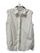 Phillip Lim Size 6 White Cotton Button Down Collared Sleeveless Seam Detail Top White / 6