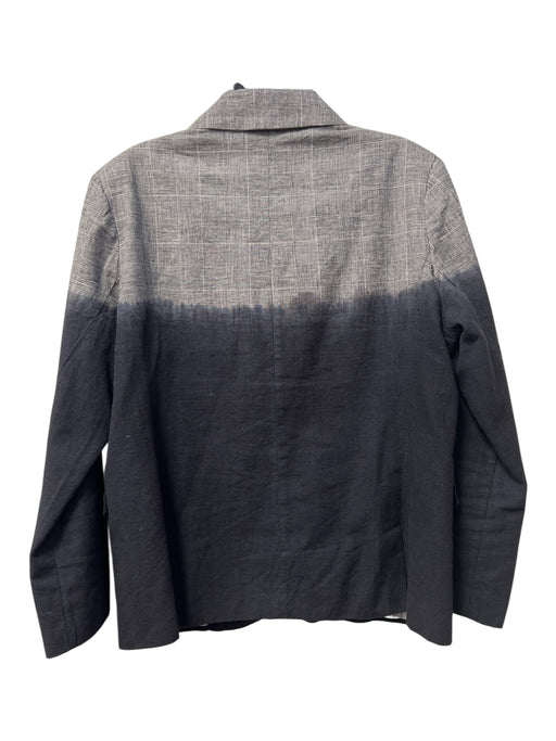 Le Superbe Size 8 Navy, Black & White Cotton Linen Blend Houndstooth Blazer Navy, Black & White / 8